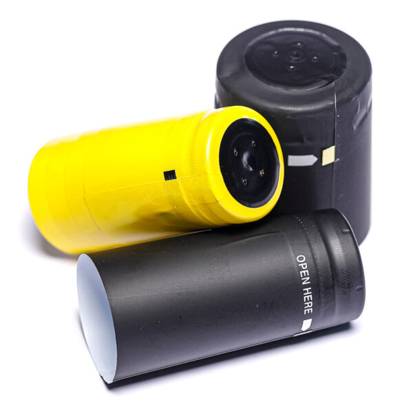 Heat Shrink Capsules, black and yellow