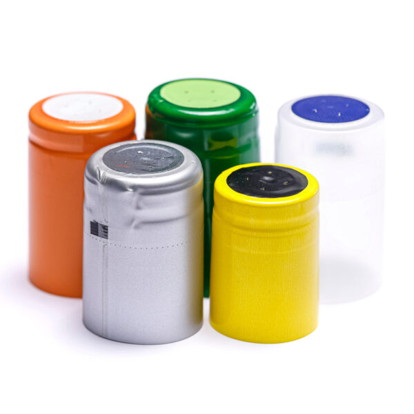 Heat Shrink Capsules, orange, yellow, silver, transparent and green