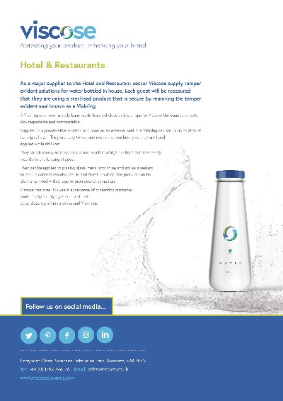 Hotels & Restaurants, promotional brochure cover image, July 2022