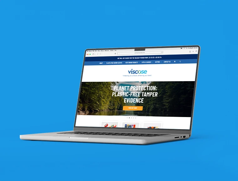 Laptop with Viscose website on the screen