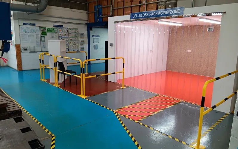 Cellulose packing zone in viscose