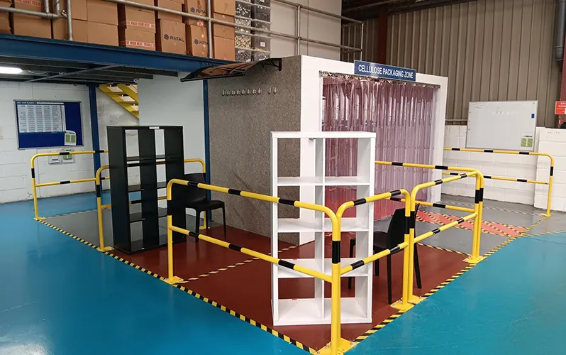Cellulose packing zone in viscose