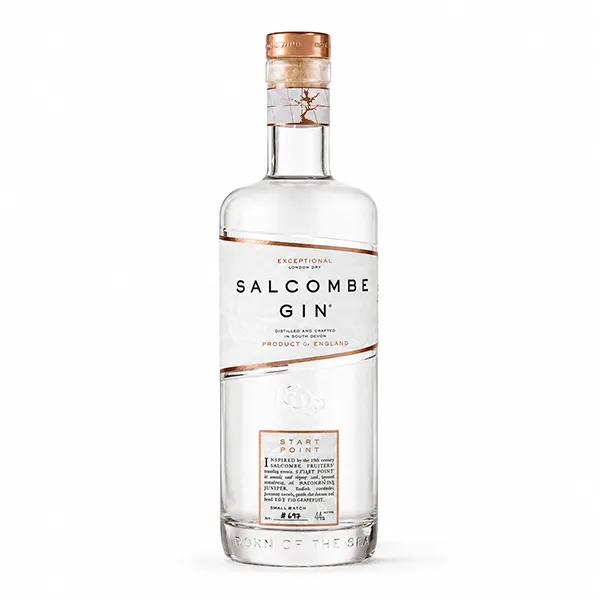 A gin bottle with a tamper evident sleeve