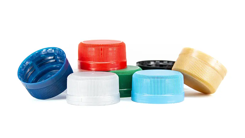A collection of different coloured tethered caps